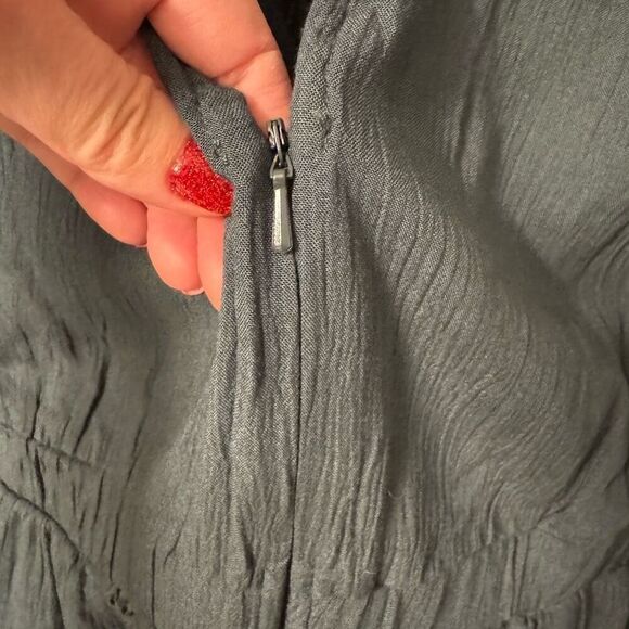 American Eagle Romper size XXS Teal Green Blue Lace Inset Long Sleeve Boho Women - Picture 4 of 7